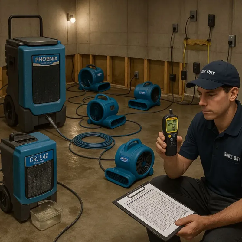 Structural Drying and Dehumidification process in Kershaw, SC